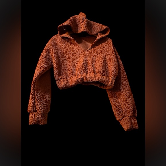 Zapul Women Rusty color CROP Hoodie sweater Size Small. - Picture 10 of 12